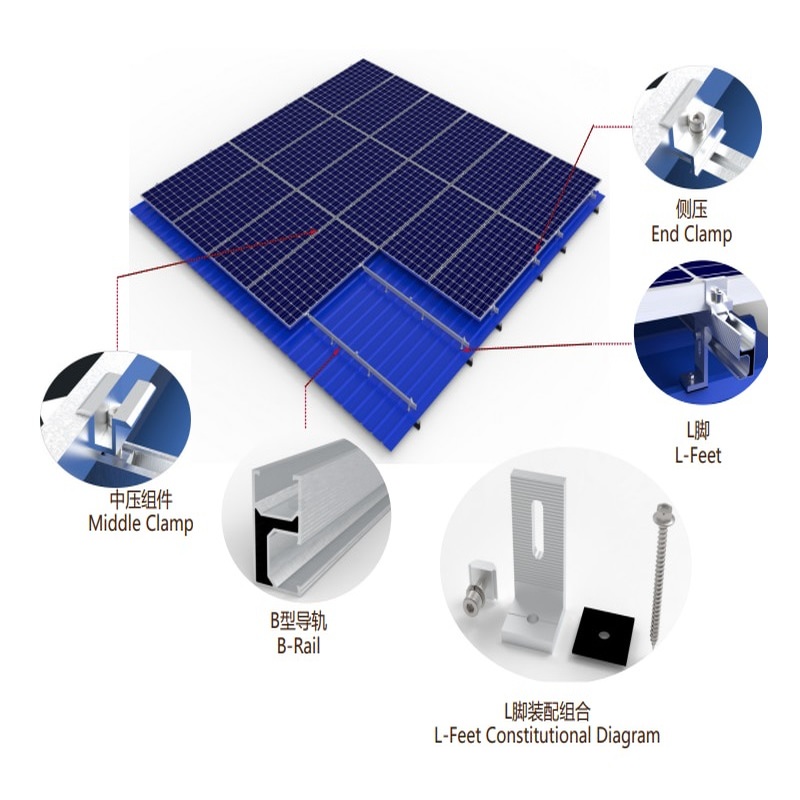 Nhà sản xuất Bộ dụng cụ hỗ trợ bảng điều khiển mái nhà bằng nhôm năng lượng mặt trời L Feet Lắp đặt hệ thống lắp đặt Pv năng lượng mặt trời